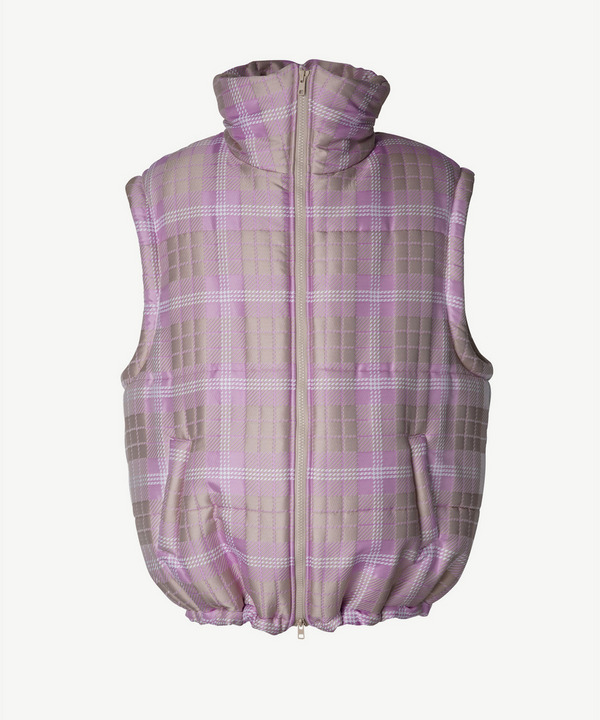 PHOTOCHROMIC CHECK PUFF NO SLEEVE JACKET 詳細画像 BEIGE 1