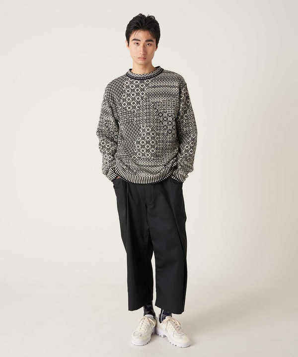 PATCHWORK NORDIC KNIT PULLOVER 詳細画像 WHITE 8