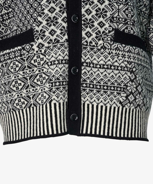 PATCHWORK NORDIC KNIT CARDIGAN 詳細画像 WHITE 6