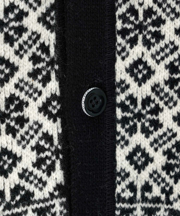 PATCHWORK NORDIC KNIT CARDIGAN 詳細画像 RED 8