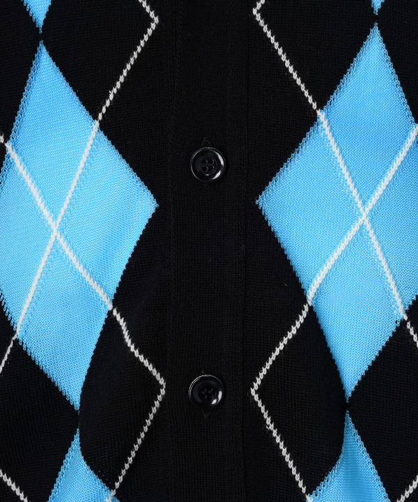 PHOTOCHROMIC ARGYLE CARDIGAN 詳細画像 BLACK 5