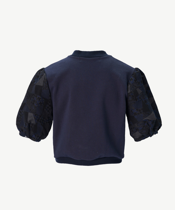 PATCHWORK JACQUARD CROPPED TOP 詳細画像 NAVY 3