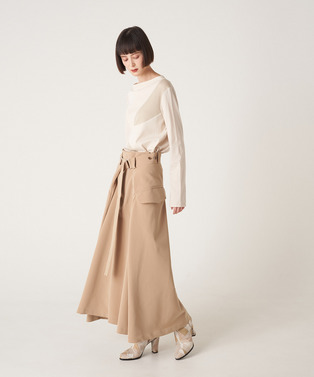 CURVED PATCHWORK JERSEY TOP 詳細画像