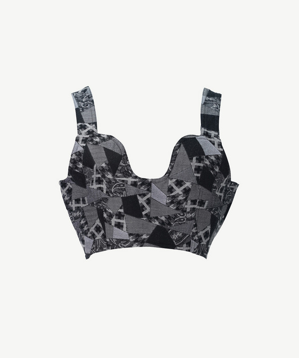 PATCHWORK JACQUARD BUSTIER 詳細画像 NAVY 2