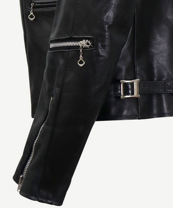 PANEL PATCHWORK RIDER'S JACKET 詳細画像 BLACK 5