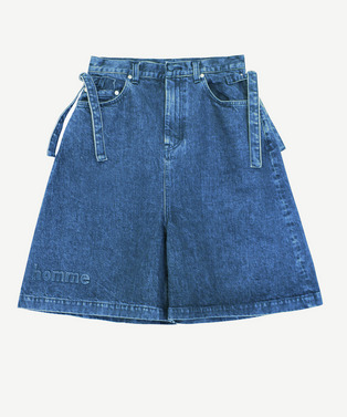 HAND DRAWING CROPPED DENIM PANTS