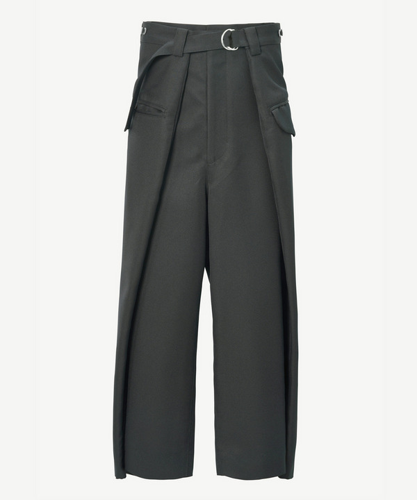 WRAP POLYESTER SLACKS 詳細画像 GRAY 1