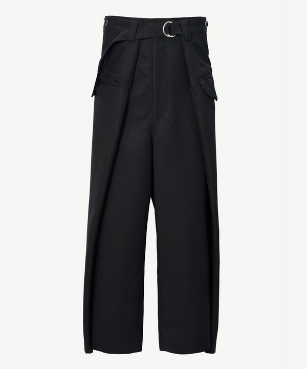 WRAP POLYESTER SLACKS 詳細画像 GRAY 2
