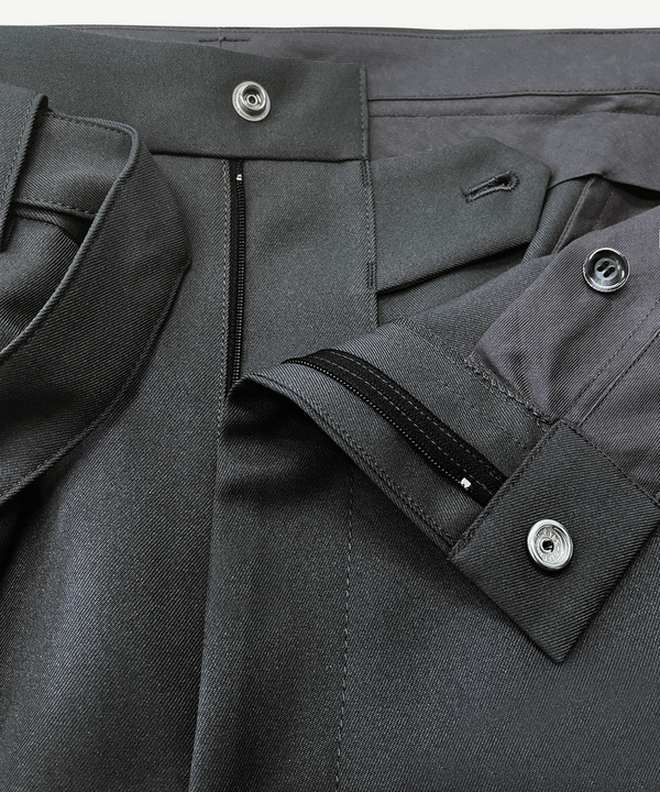 WRAP POLYESTER SLACKS 詳細画像 GRAY 6