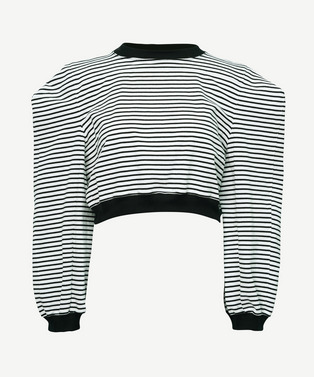 BOX LONG SLEEVE BORDER T-SHIRT
