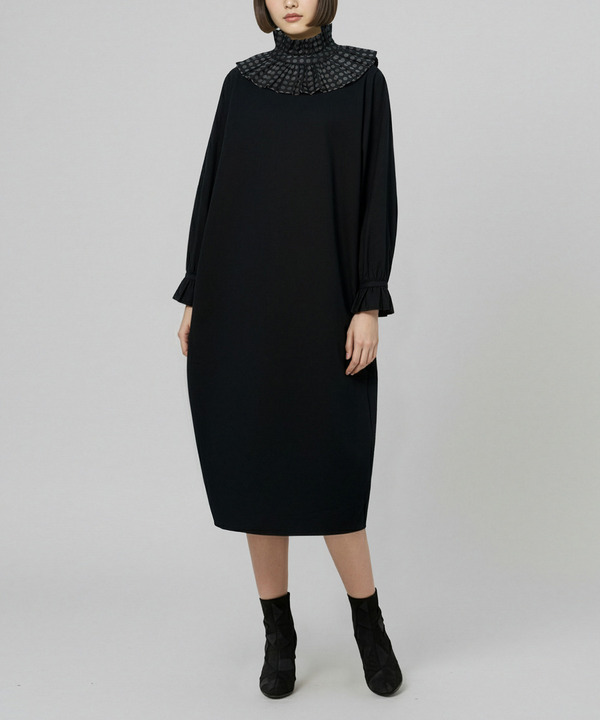 RUFFLE COLLAR DRESS 詳細画像 BLACK 7