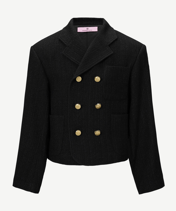 DOUBLE BUTTON TWEED JACKET 詳細画像 BLACK 1