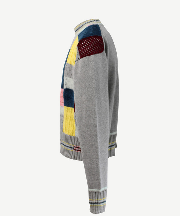 HARUKAHARU PATCHWORK CREW NECK KNIT 詳細画像 BLACK 3