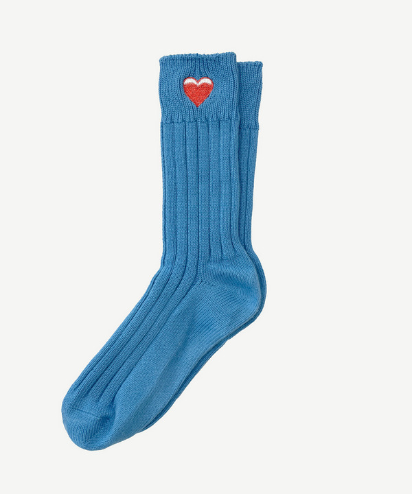 ICONIC HEART RIB SOCKS 詳細画像 BLUE 1
