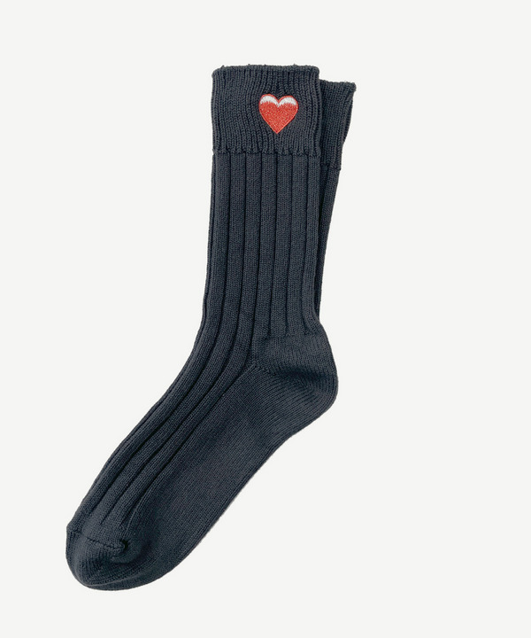 ICONIC HEART RIB SOCKS 詳細画像 GRAY 1