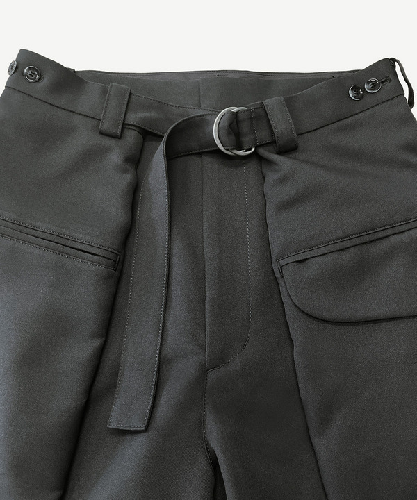 WRAP POLYESTER SLACKS 詳細画像 BLACK 4