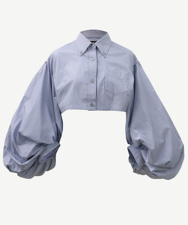 VOLUME POWER SLEEVE CROPPED SHIRT 詳細画像 SAXE 1