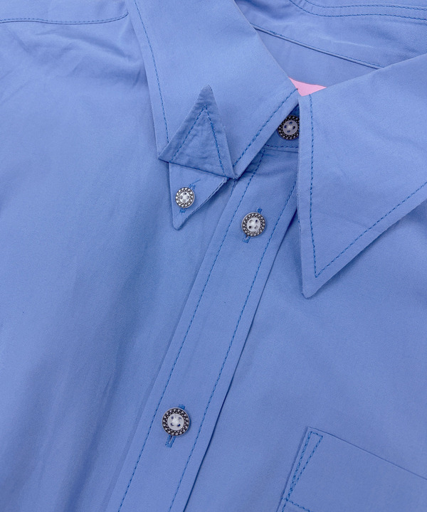 HOMME VOLUME POWER SLEEVE CROPPED SHIRT 詳細画像 SAXE 2