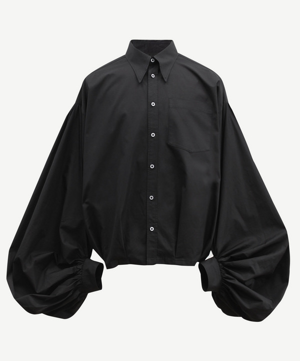 HOMME VOLUME POWER SLEEVE CROPPED SHIRT 詳細画像 BLACK 1