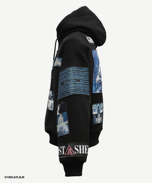 GITS SCENE PATCHWORK HOODIE 詳細画像 BLACK 2
