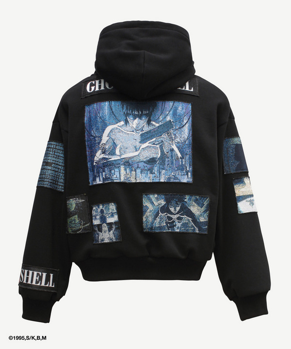 GITS SCENE PATCHWORK HOODIE 詳細画像 BLACK 3