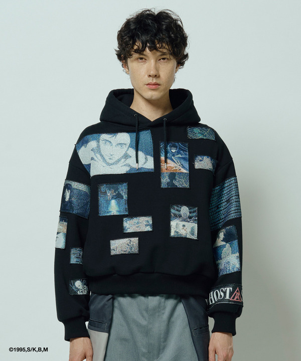 GITS SCENE PATCHWORK HOODIE 詳細画像 BLACK 6