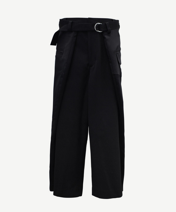 WRAP PATCHWORK POLYESTER SLACKS 詳細画像 GRAY 5