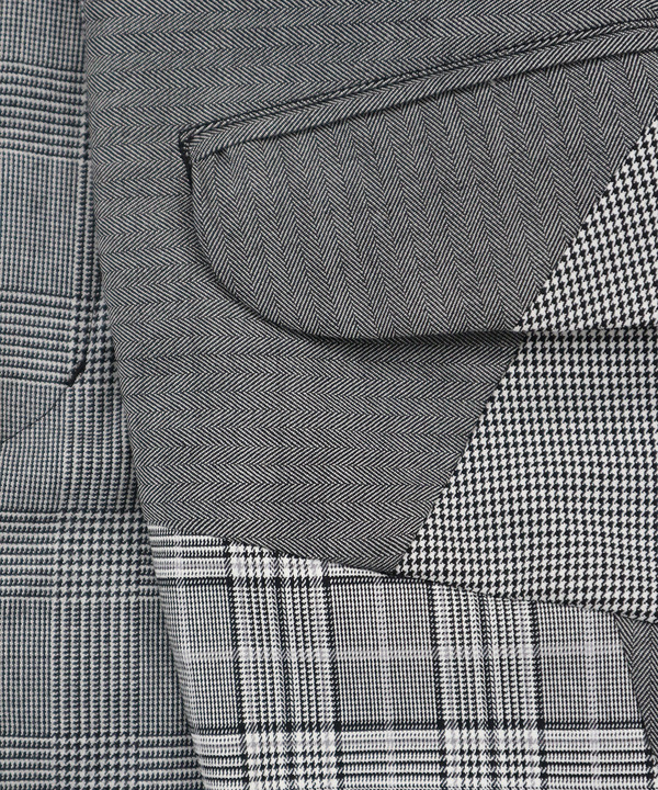WRAP PATCHWORK POLYESTER SLACKS 詳細画像 BLACK 8