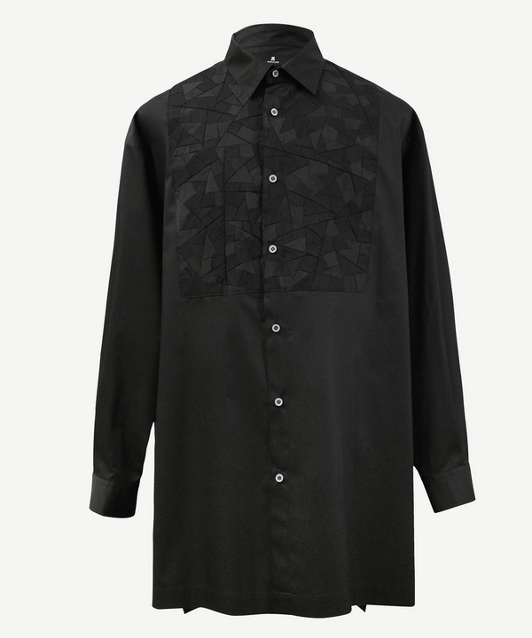 PATCHWORK PART LONG SHIRTS 詳細画像 BLACK 1