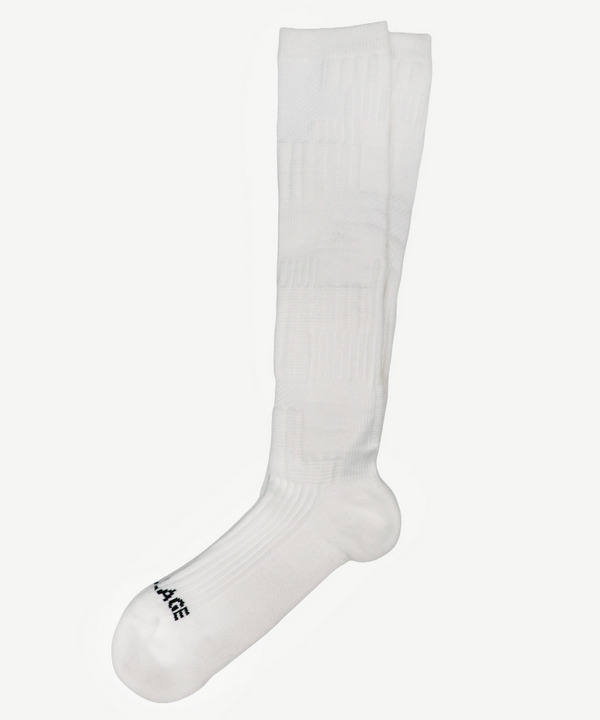 PATCHWORK JACQUARD LONG SOCKS 詳細画像 GRAY 5